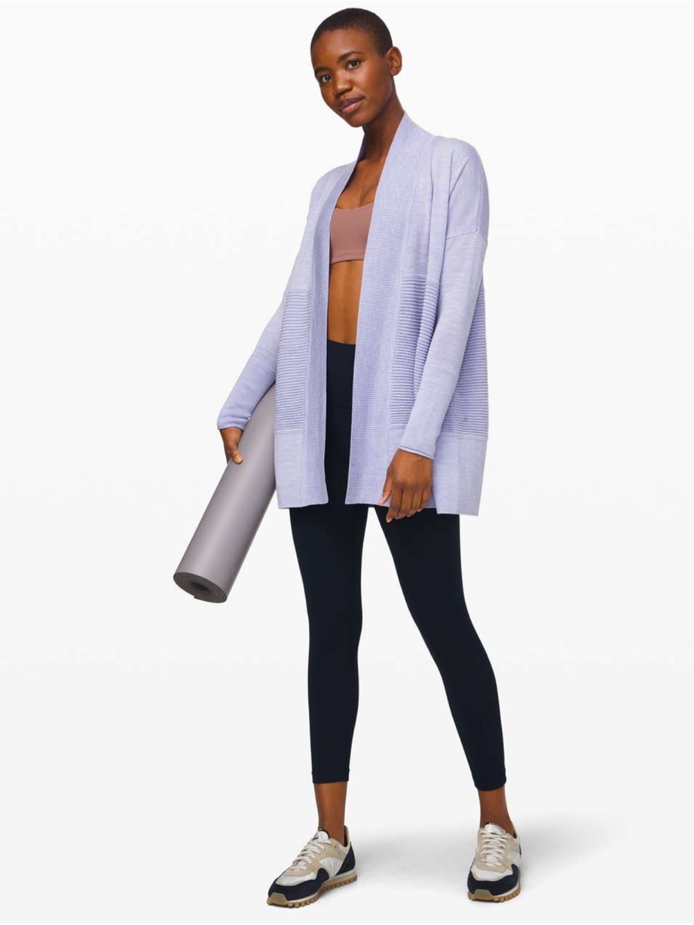 NWOT Lululemon Sit in Lotus Wrap II Merino Wool Heathered Lavender Dusk Size 6